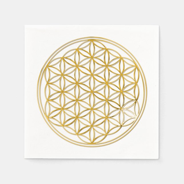 Blume des Lebens / Lebensgefühl - Gold Serviette (Vorderseite)