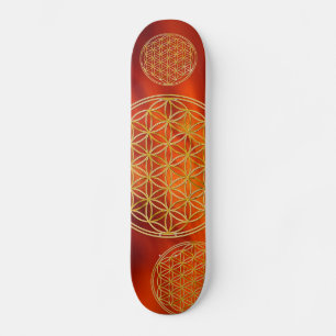 Blume des Lebens / Lebensgefühl - Gold Skateboard