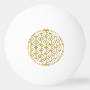 Blume des Lebens / Lebensgefühl - Gold Tischtennisball