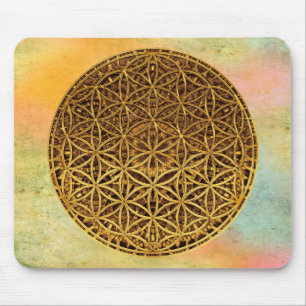 Blume des Lebens / Lebensgefühl - Goldmedaille Mousepad