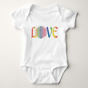 Blume des Lebens / Lebensgefühl - LIEBE Baby Strampler