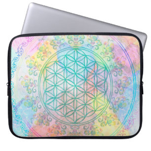 Blume des Lebens / Lebensgefühl - Liebe Herz Laptopschutzhülle