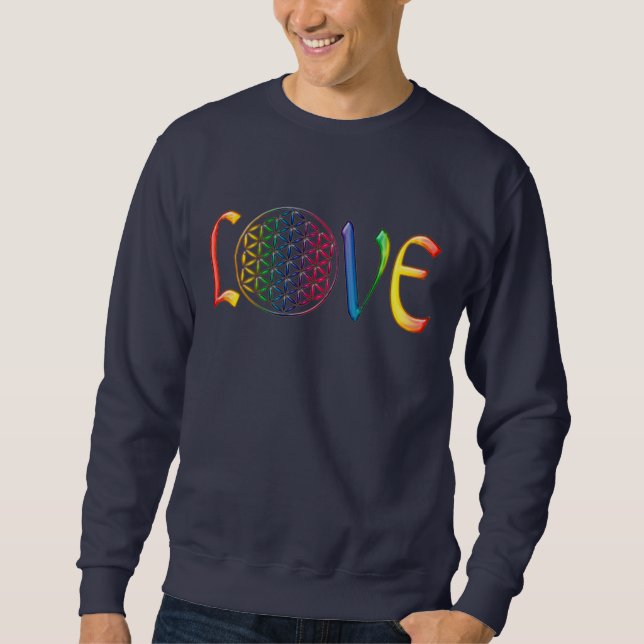 Blume des Lebens / Lebensgefühl - LIEBE Sweatshirt (Vorderseite)