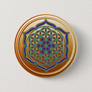 Blume des Lebens / Lebensgefühl - Lotus Contour Button