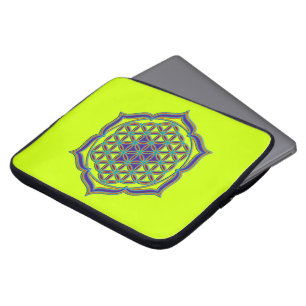 Blume des Lebens / Lebensgefühl - Lotus Contour Laptopschutzhülle