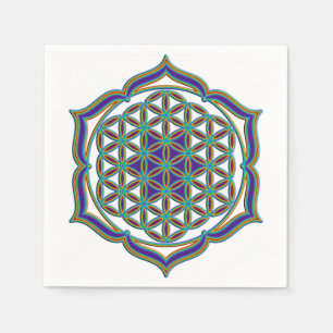 Blume des Lebens / Lebensgefühl - Lotus Contour Serviette