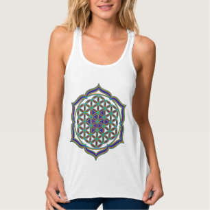 Blume des Lebens / Lebensgefühl - Lotus Contour Tank Top