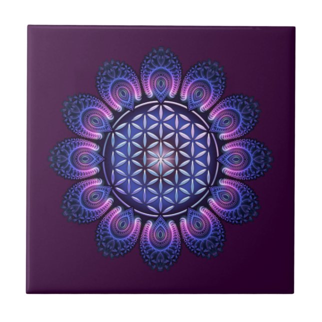 BLUME DES LEBENS / Lebensgefühl - Mandala II Fliese (Vorderseite)