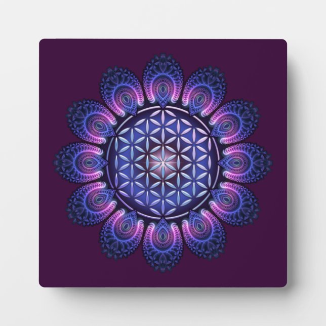 BLUME DES LEBENS / Lebensgefühl - Mandala II Fotoplatte (Vorderseite)