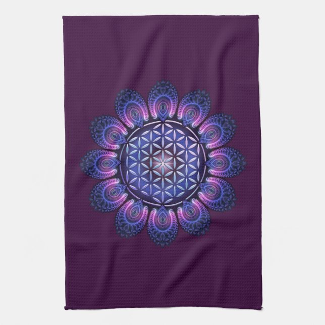 BLUME DES LEBENS / Lebensgefühl - Mandala II Handtuch (Vertikal)