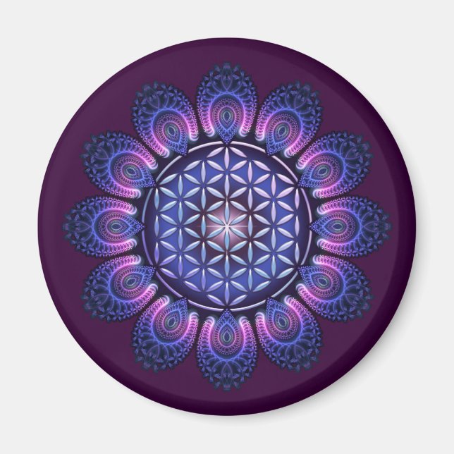 BLUME DES LEBENS / Lebensgefühl - Mandala II Magnet (Vorne)