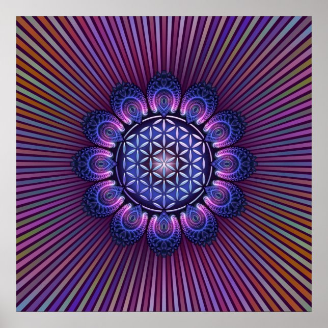 BLUME DES LEBENS / Lebensgefühl - Mandala II Poster (Vorne)