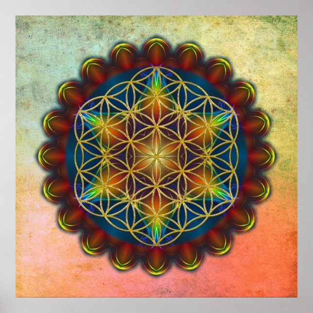 BLUME DES LEBENS / Lebensgefühl - Mandala III Poster (Vorne)