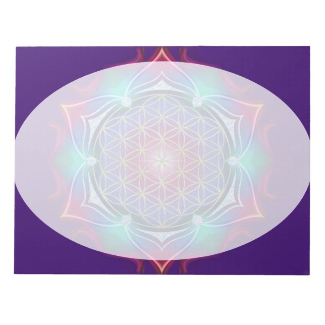 Blume des Lebens / Lebensgefühl - Mandala IV Notizblock (Vorderseite)