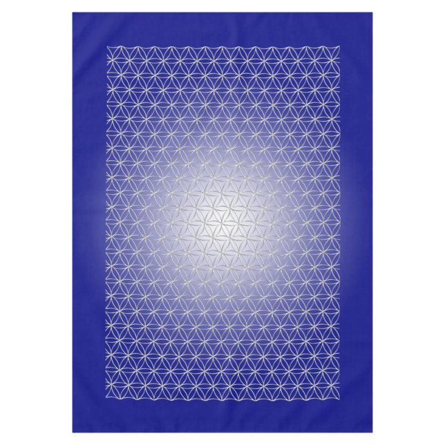 Blume des Lebens / Lebensgefühl - Muster Silber Tischdecke (Vorderseite)