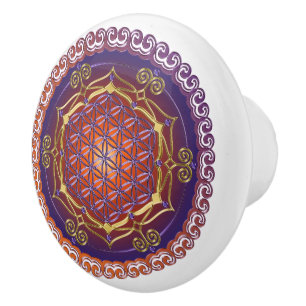 Blume des Lebens / Lebensgefühl - Ornament I Keramikknauf
