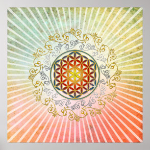 Blume des Lebens / Lebensgefühl - Ornament IV BG Poster