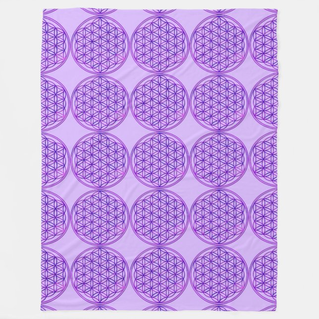 Blume des Lebens / Lebensgefühl - pinkblau Fleecedecke (Vorderseite)