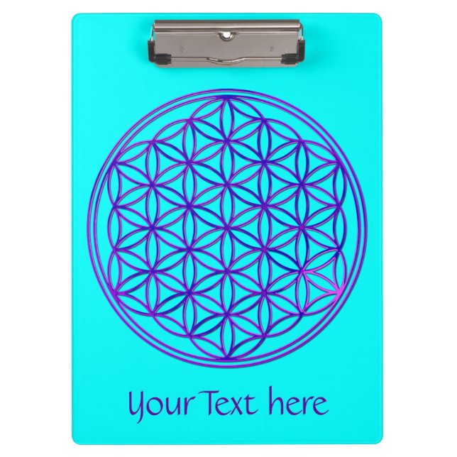 Blume des Lebens / Lebensgefühl - pinkblau Klemmbrett (Vorderseite)