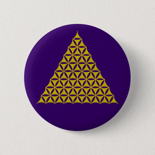 Blume des Lebens / Lebensgefühl - Pyramide Button (Vorderseite)