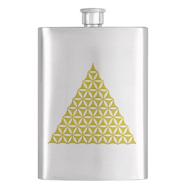 Blume des Lebens / Lebensgefühl - Pyramide Flachmann (Vorderseite)