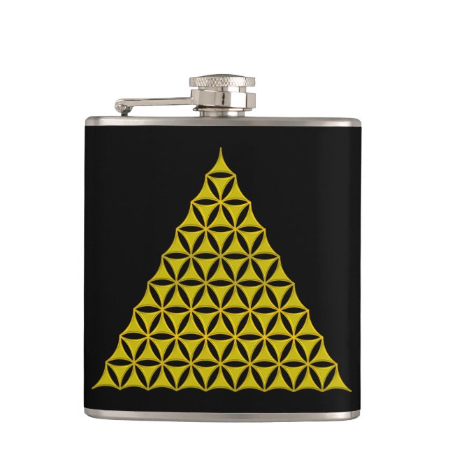 Blume des Lebens / Lebensgefühl - Pyramide Flachmann (Vorderseite)
