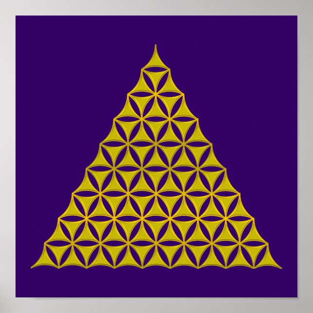 Blume des Lebens / Lebensgefühl - Pyramide Poster (Vorne)