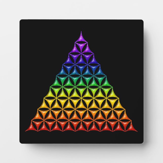 Blume des Lebens / Lebensgefühl - Pyramidenschakra Fotoplatte (Vorderseite)