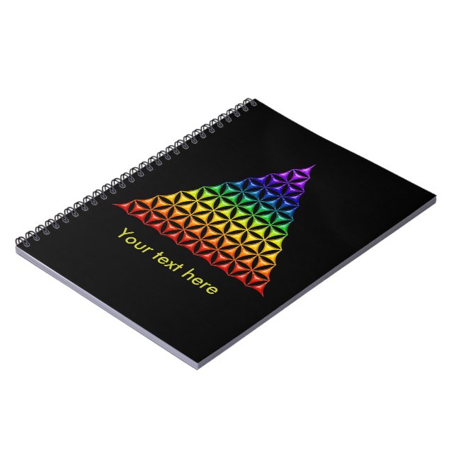 Blume des Lebens / Lebensgefühl - Pyramidenschakra Notizblock (Linke Seite)