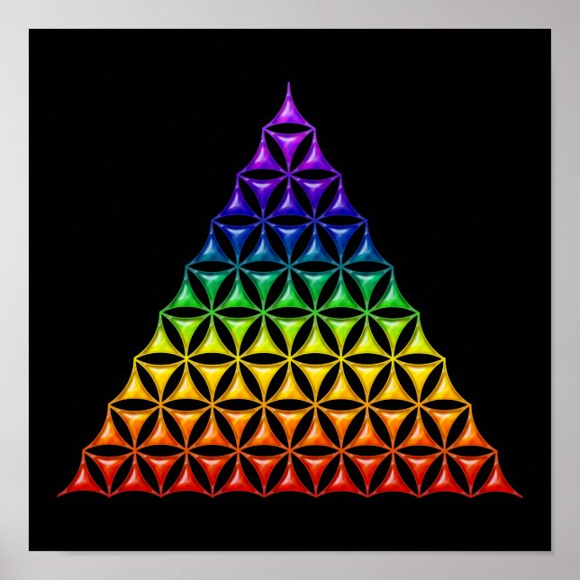Blume des Lebens / Lebensgefühl - Pyramidenschakra Poster (Vorne)