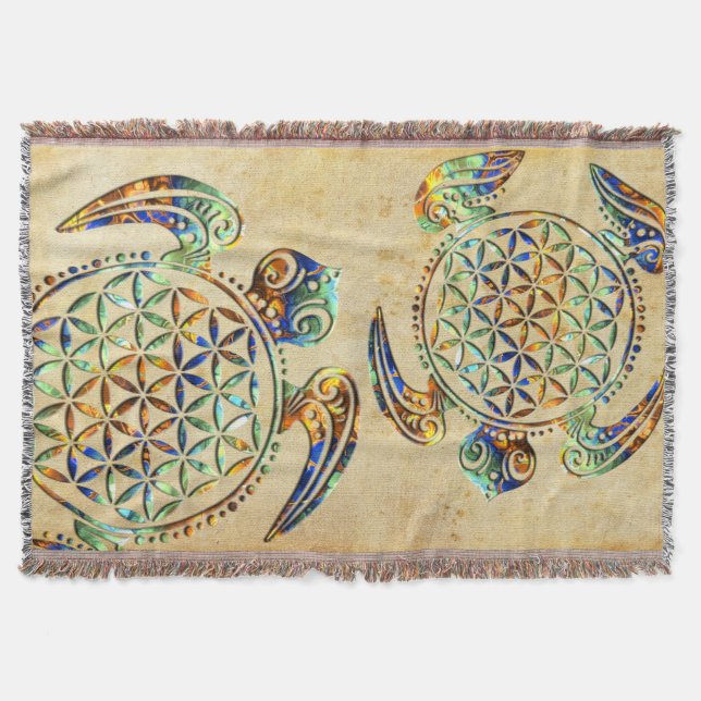 Blume des Lebens / Lebensgefühl - Schildkröte Decke (Vorderseite)