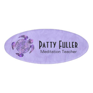 Blume des Lebens / Lebensgefühl - Schildkrötenviol Namenschild