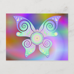 Blume des Lebens / Lebensgefühl - Schmetterling Postkarte
