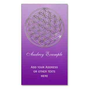 Blume des Lebens / Lebensgefühl - Silber Magnetische Visitenkarte