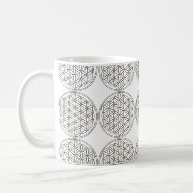 Blume des Lebens / Lebensgefühl - Silber Tasse (Links)