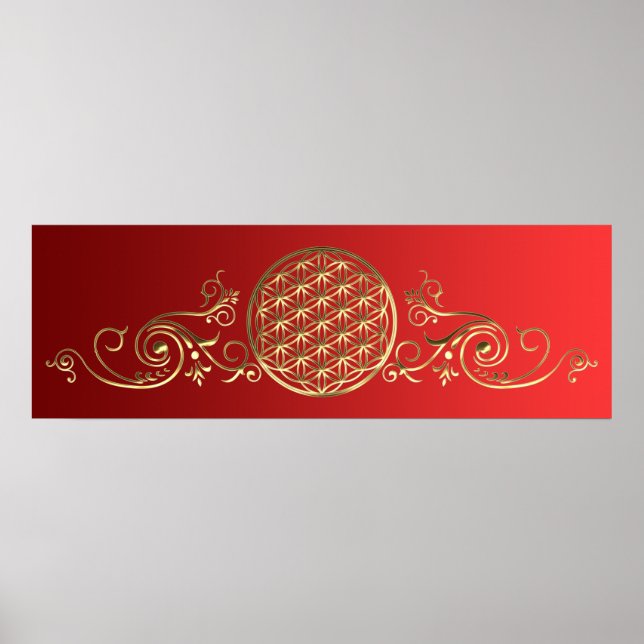 Blume des Lebens / Lebensgefühl - Vintag IV Poster (Vorne)
