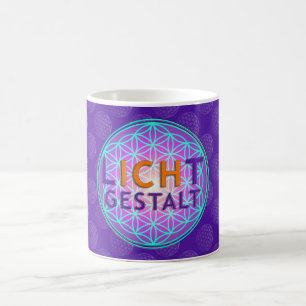 Blume Des Lebens Lichtgestalt violettes Muster Kaffeetasse