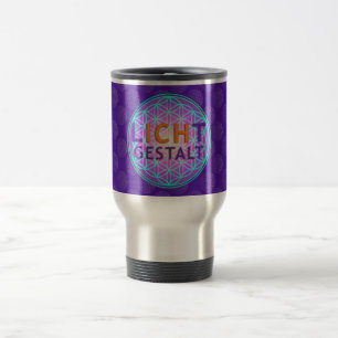 Blume Des Lebens Lichtgestalt   violettes Muster Reisebecher