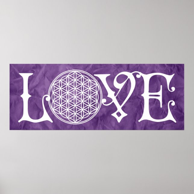 Blume des Lebens - LIEBE, Tätowierung Poster (Vorne)