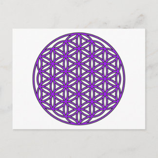 Blume des Lebens Lila Postkarte