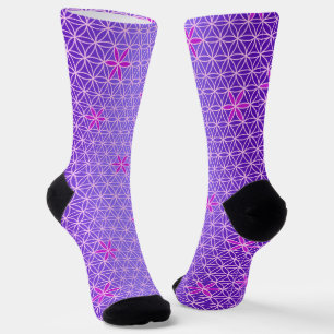 BLUME DES LEBENS - magentafarbenes Muster Socken