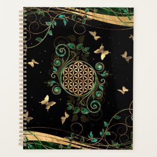 Blume des Lebens - Malachite Swirl und Schmetterli Planer