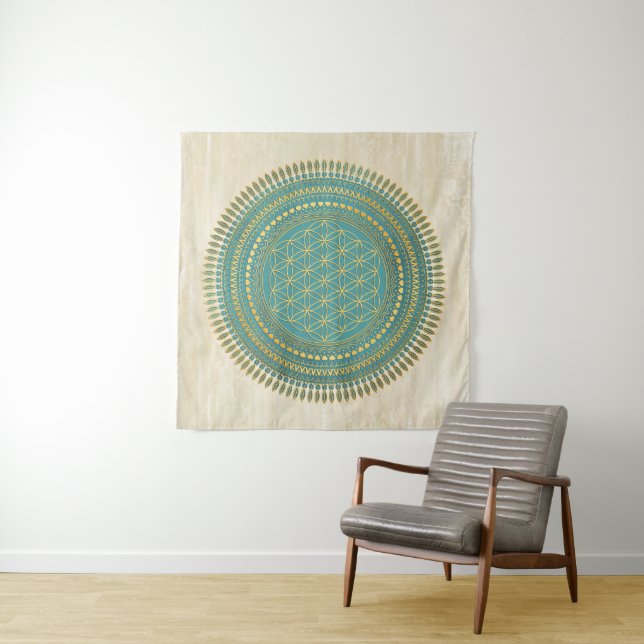 Blume des Lebens - Mandala 1 Wandteppich (Beispiel)