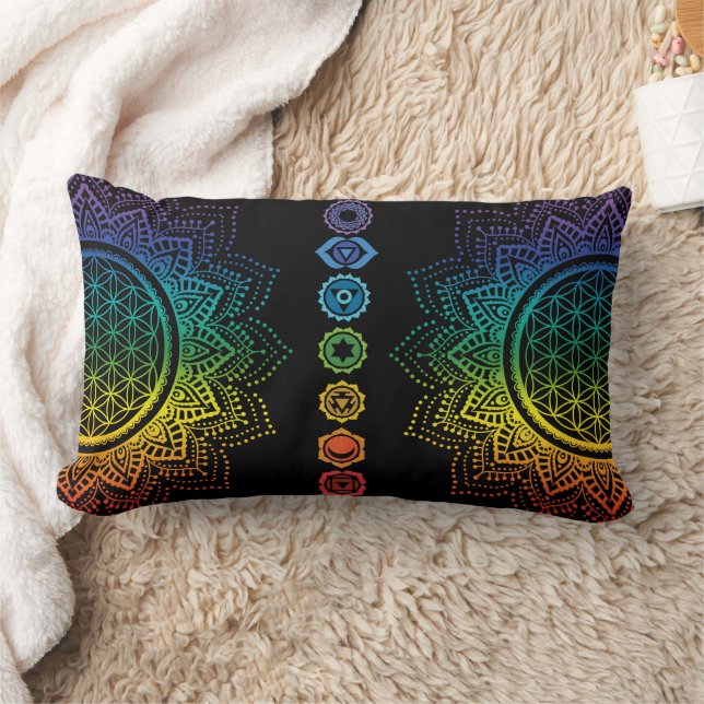 Blume des Lebens | Mandala | Chakra Pillow Lendenkissen (Decke)