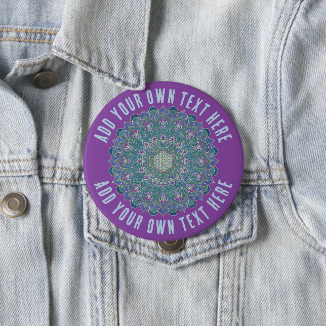 Blume des Lebens - Mandala Indien Stil 1 Button (Beispiel)