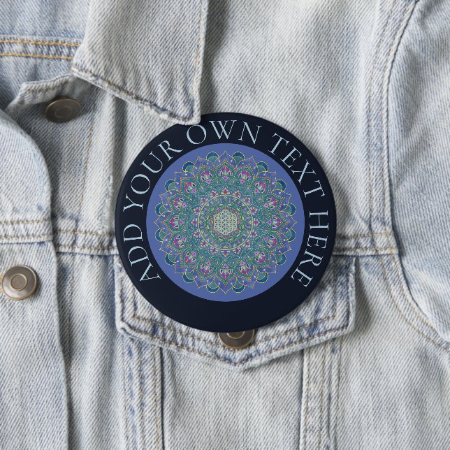 Blume des Lebens - Mandala Indien Stil 1 Button (Beispiel)