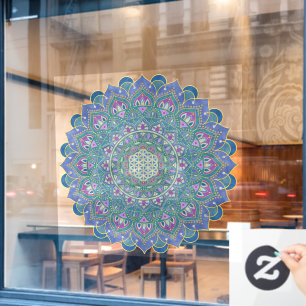 Blume des Lebens - Mandala Indien Stil 1 Fensteraufkleber