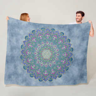 Blume des Lebens - Mandala Indien Stil 1 Fleecedecke