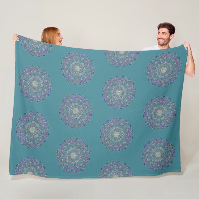 Blume des Lebens - Mandala Indien Stil 1 Fleecedecke (Beispiel)