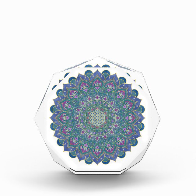 Blume des Lebens - Mandala Indien Stil 1 Fotoblock (Vorderseite)